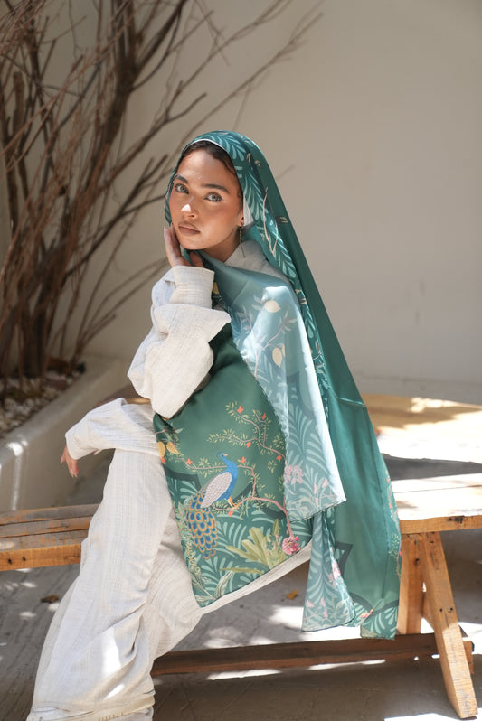 Emerald Eden Silk Scarf