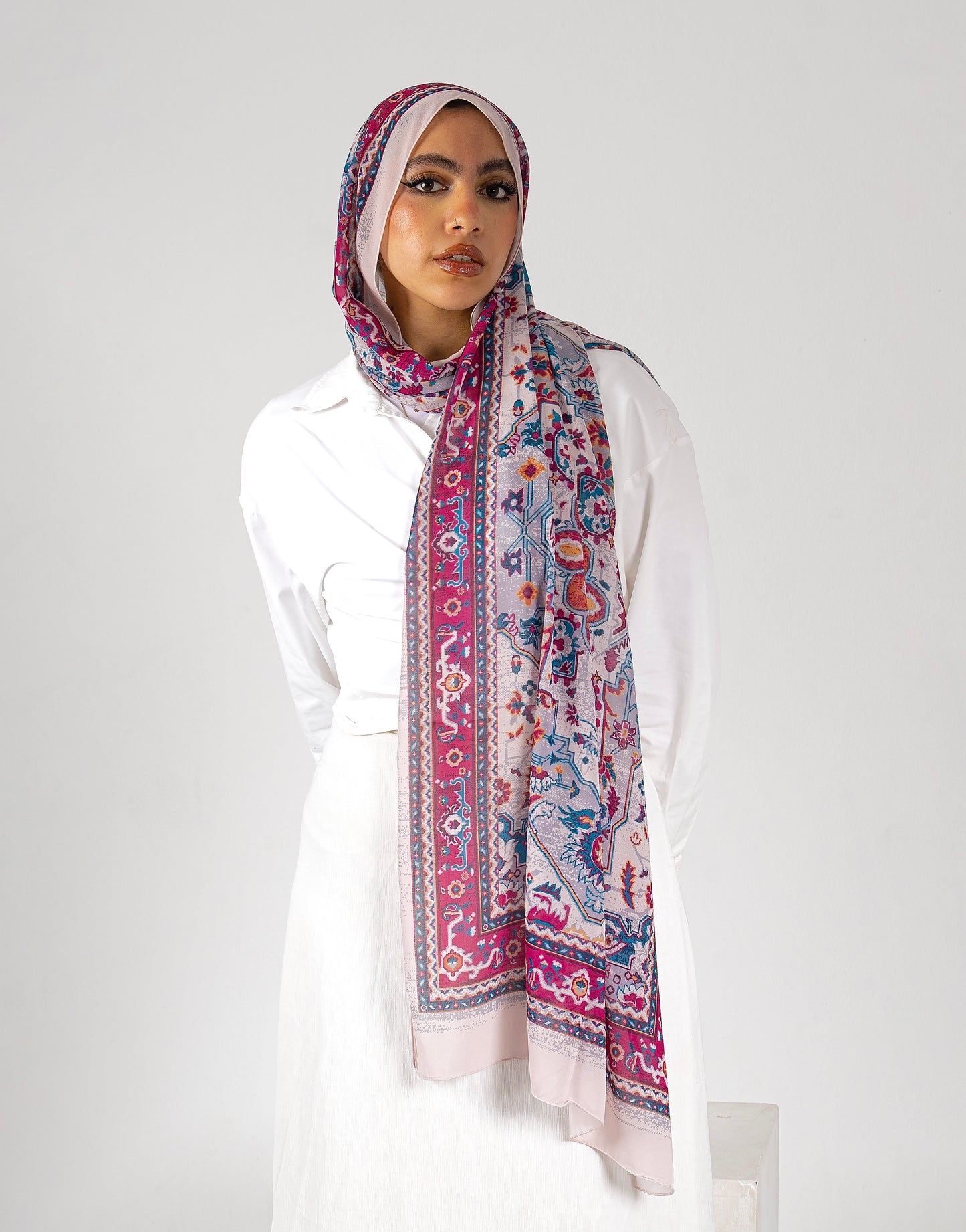 Majestic palm chiffon scarf