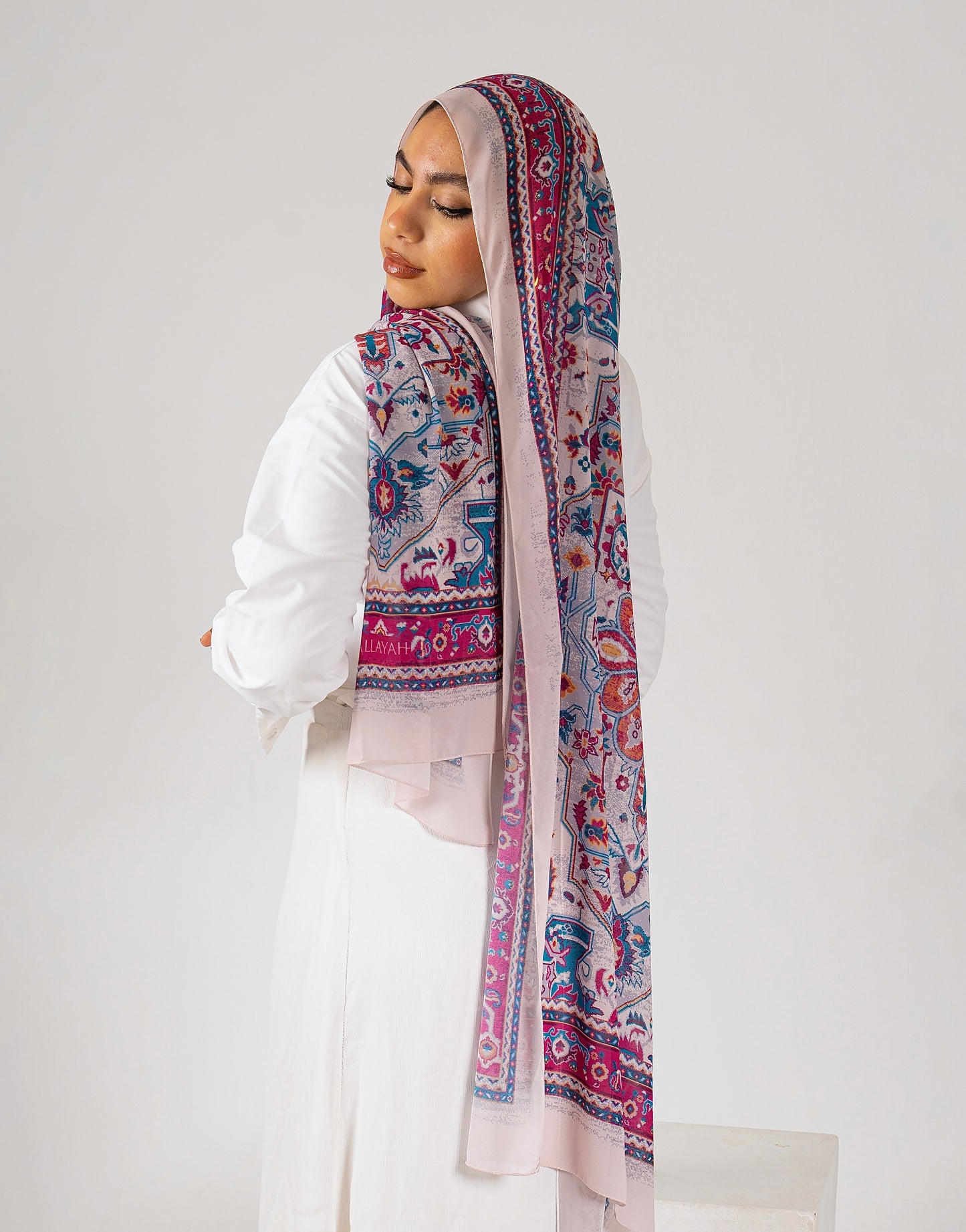 Majestic palm chiffon scarf