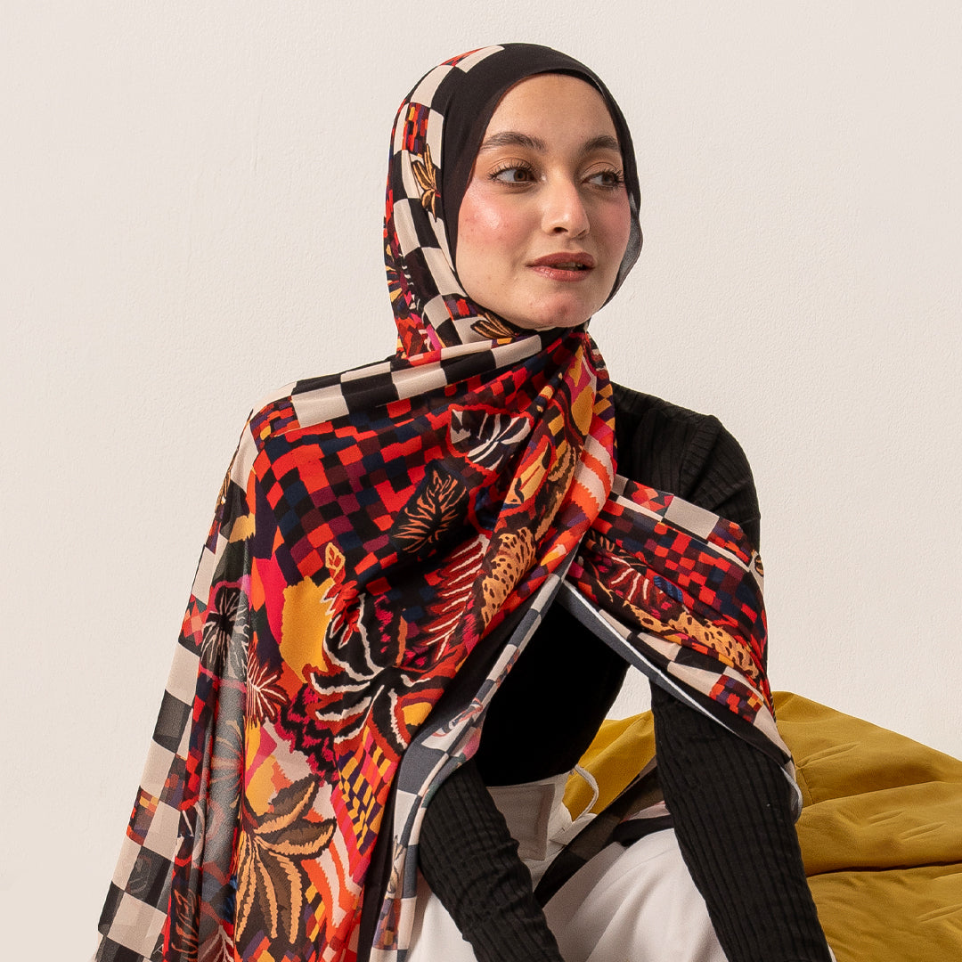 Vivid Nior chiffon scarf