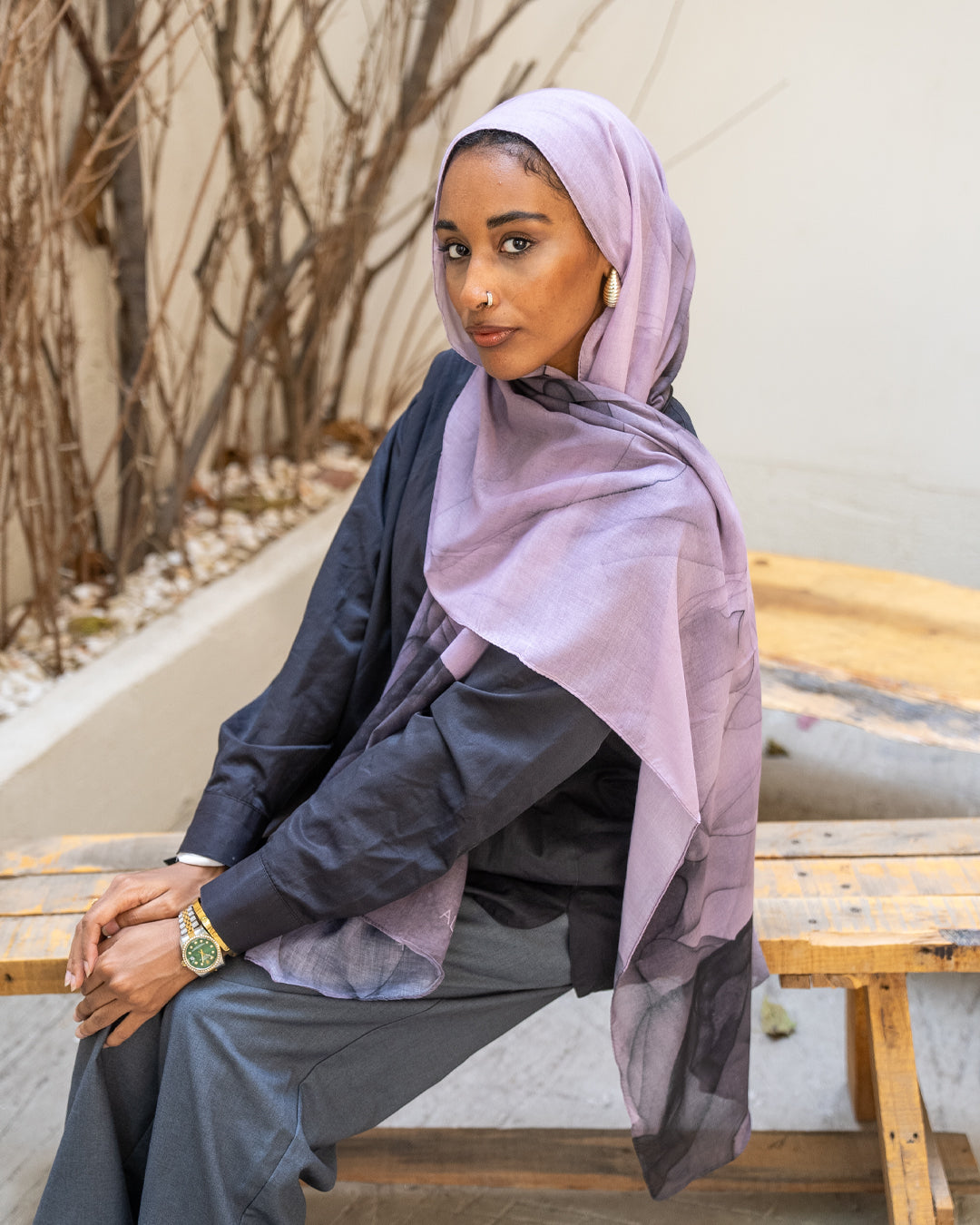 Rose Veil Modal Scarf