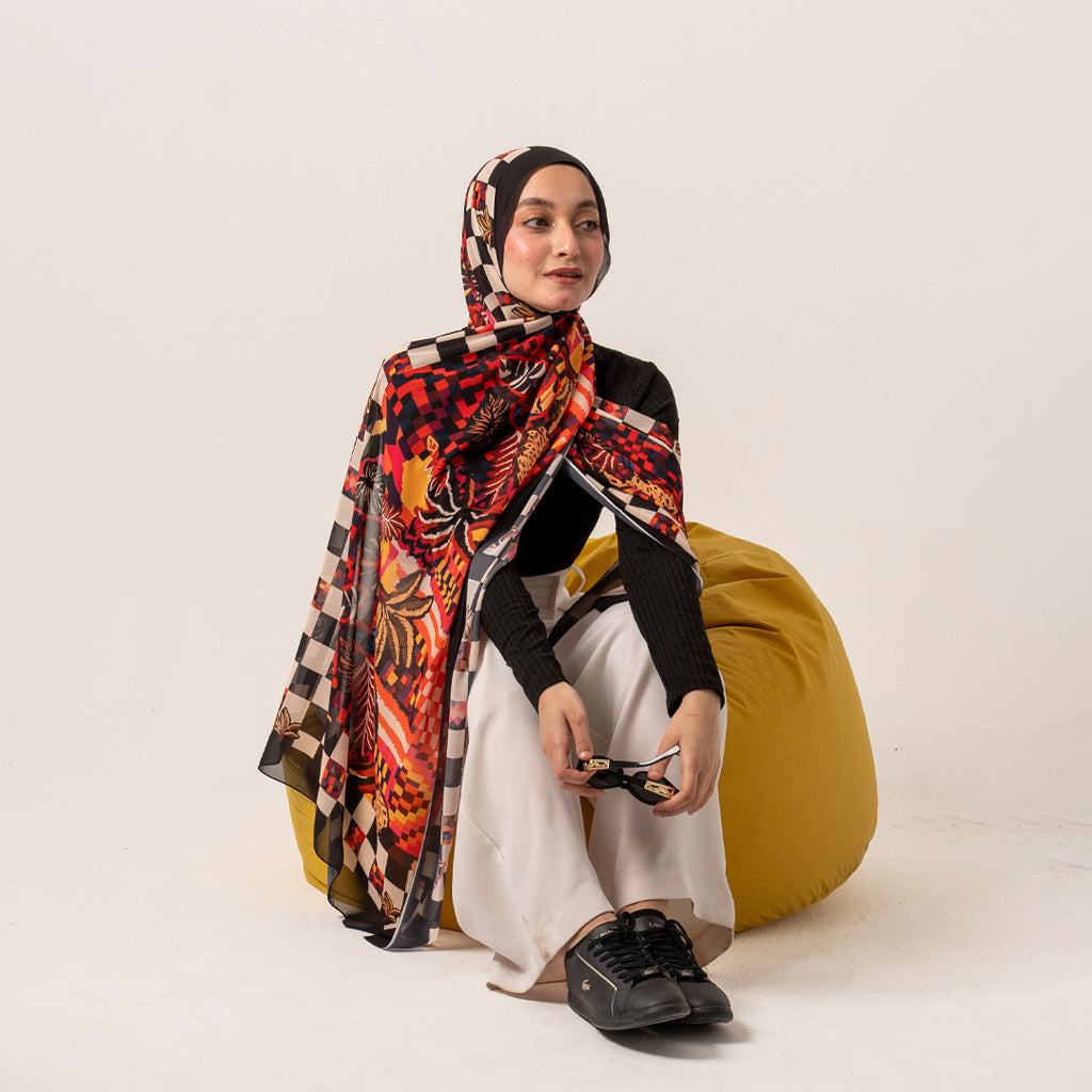 Vivid Nior chiffon scarf