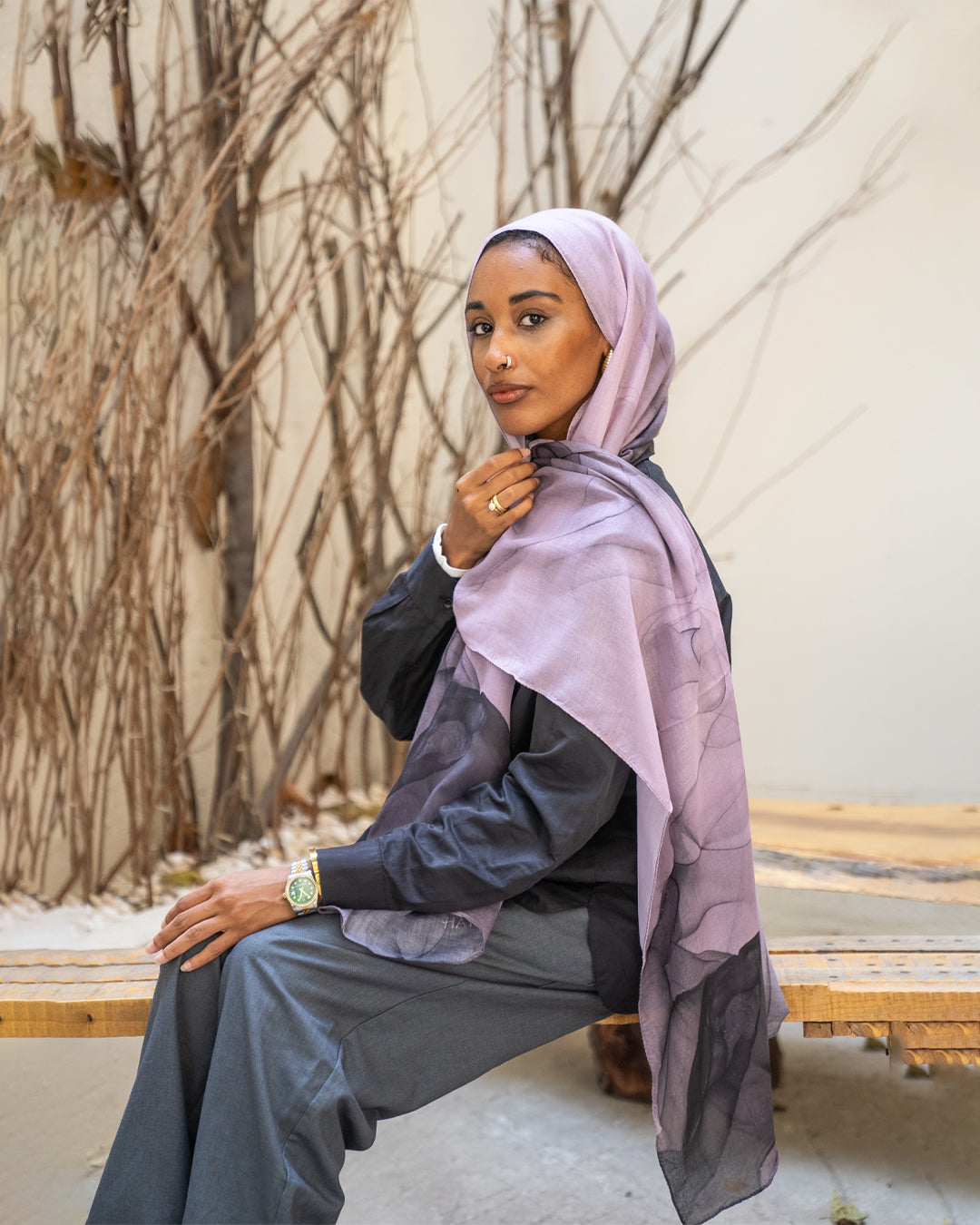 Rose Veil Modal Scarf