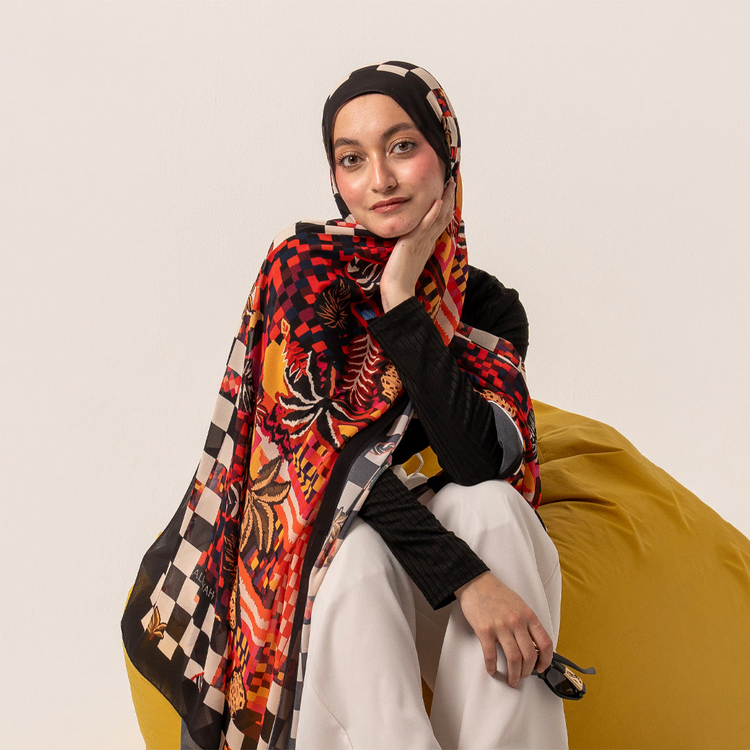 Vivid Nior chiffon scarf