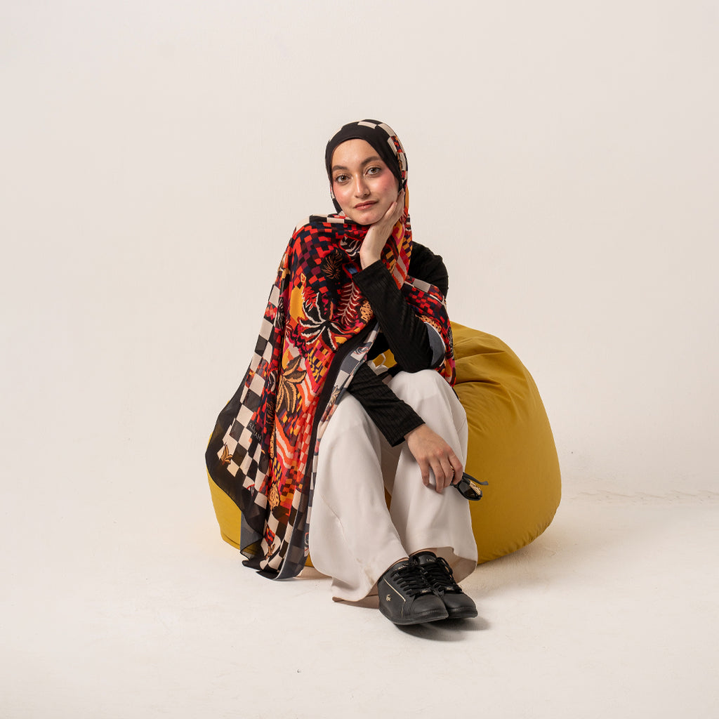 Vivid Nior chiffon scarf