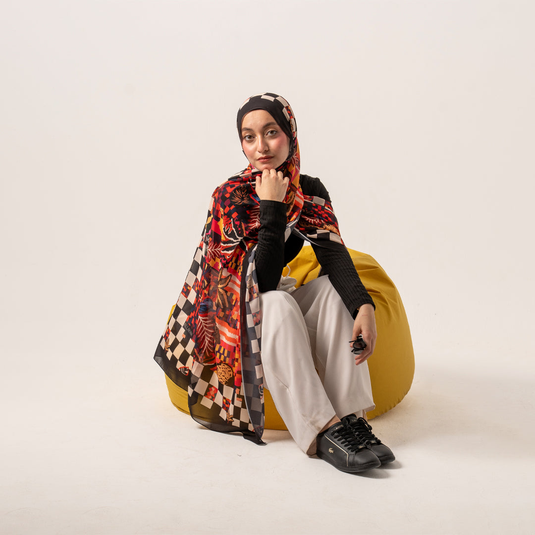 Vivid Nior chiffon scarf
