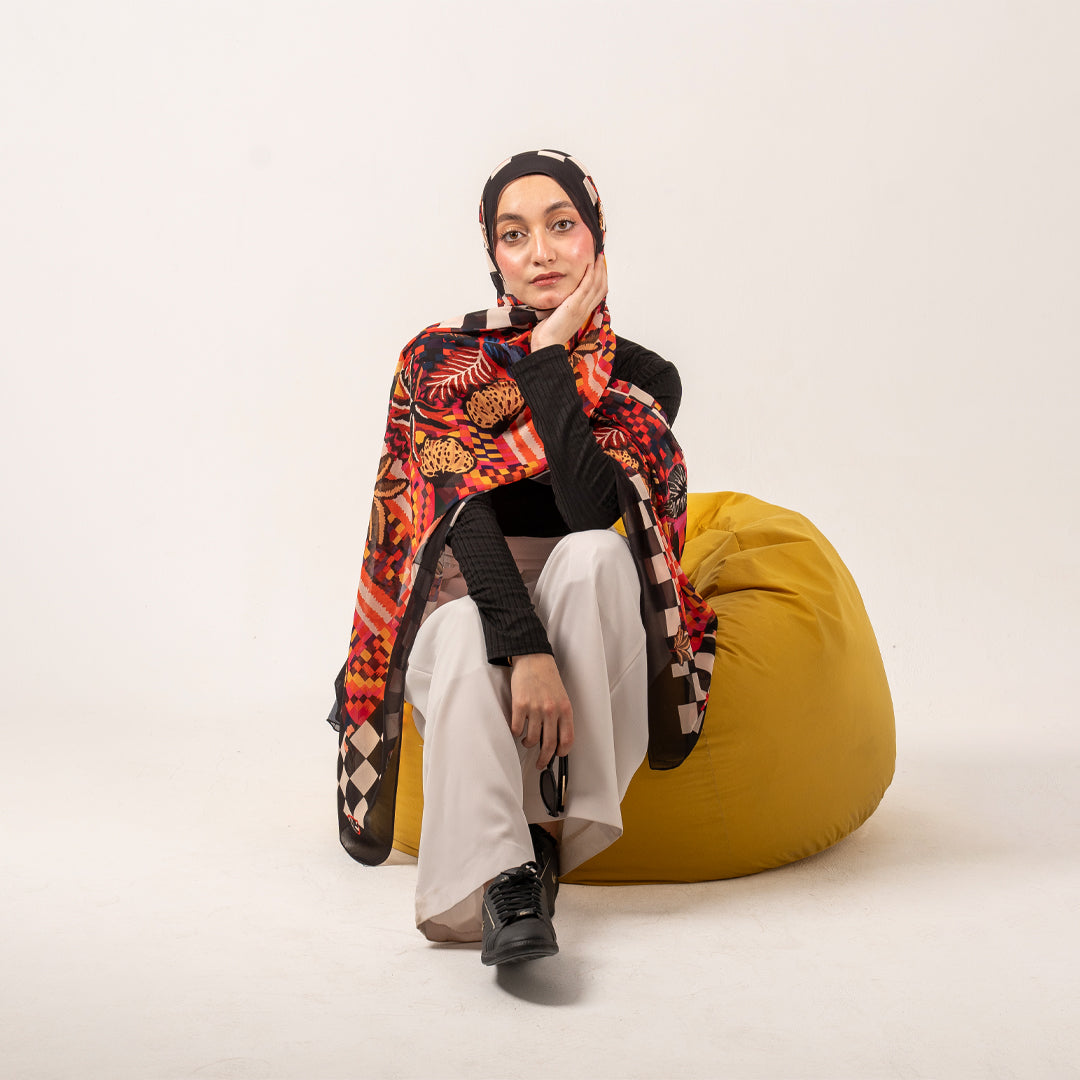 Vivid Nior chiffon scarf