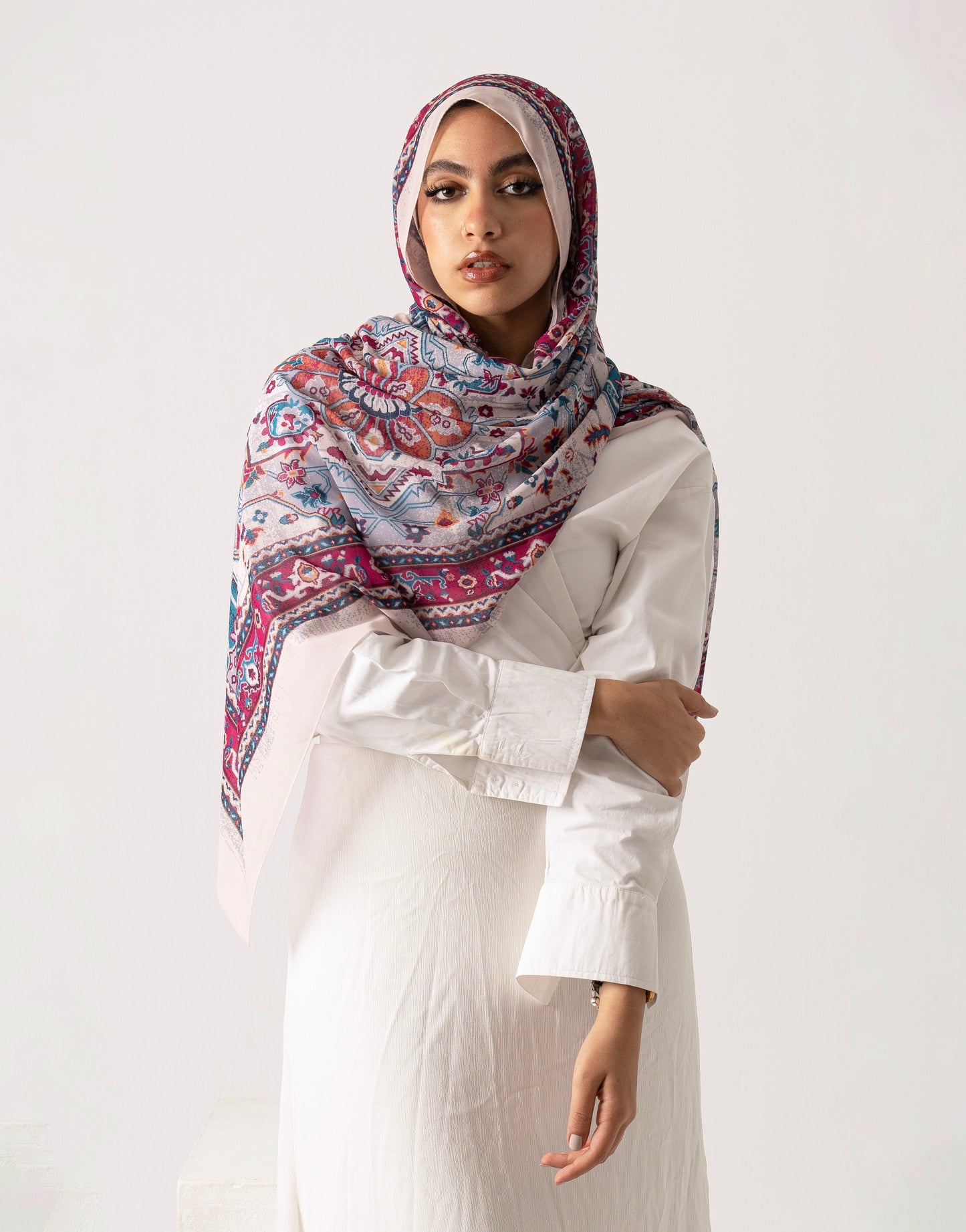 Majestic palm chiffon scarf