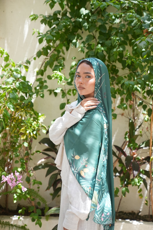 Emerald Eden Silk Scarf