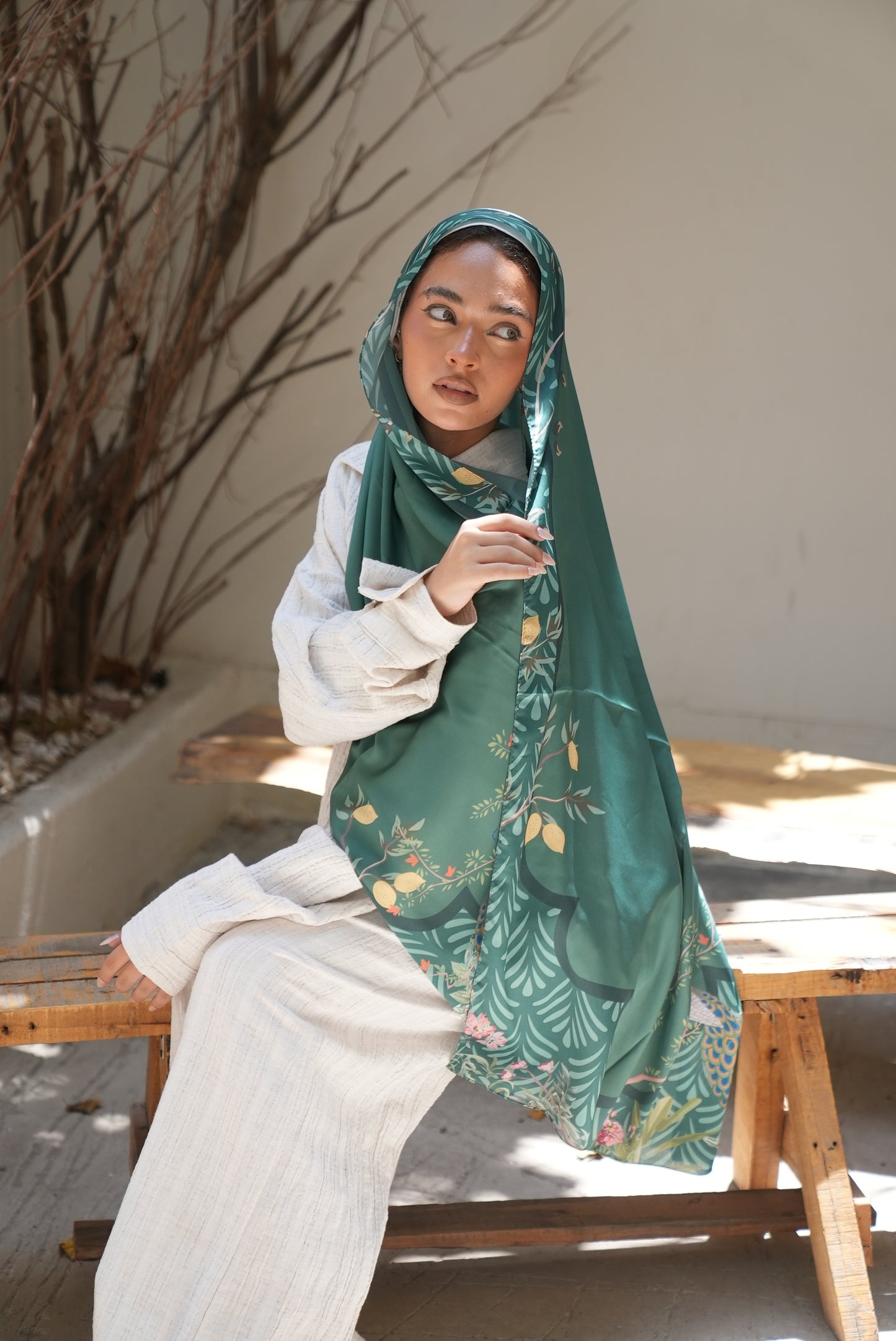 Emerald Eden Silk Scarf