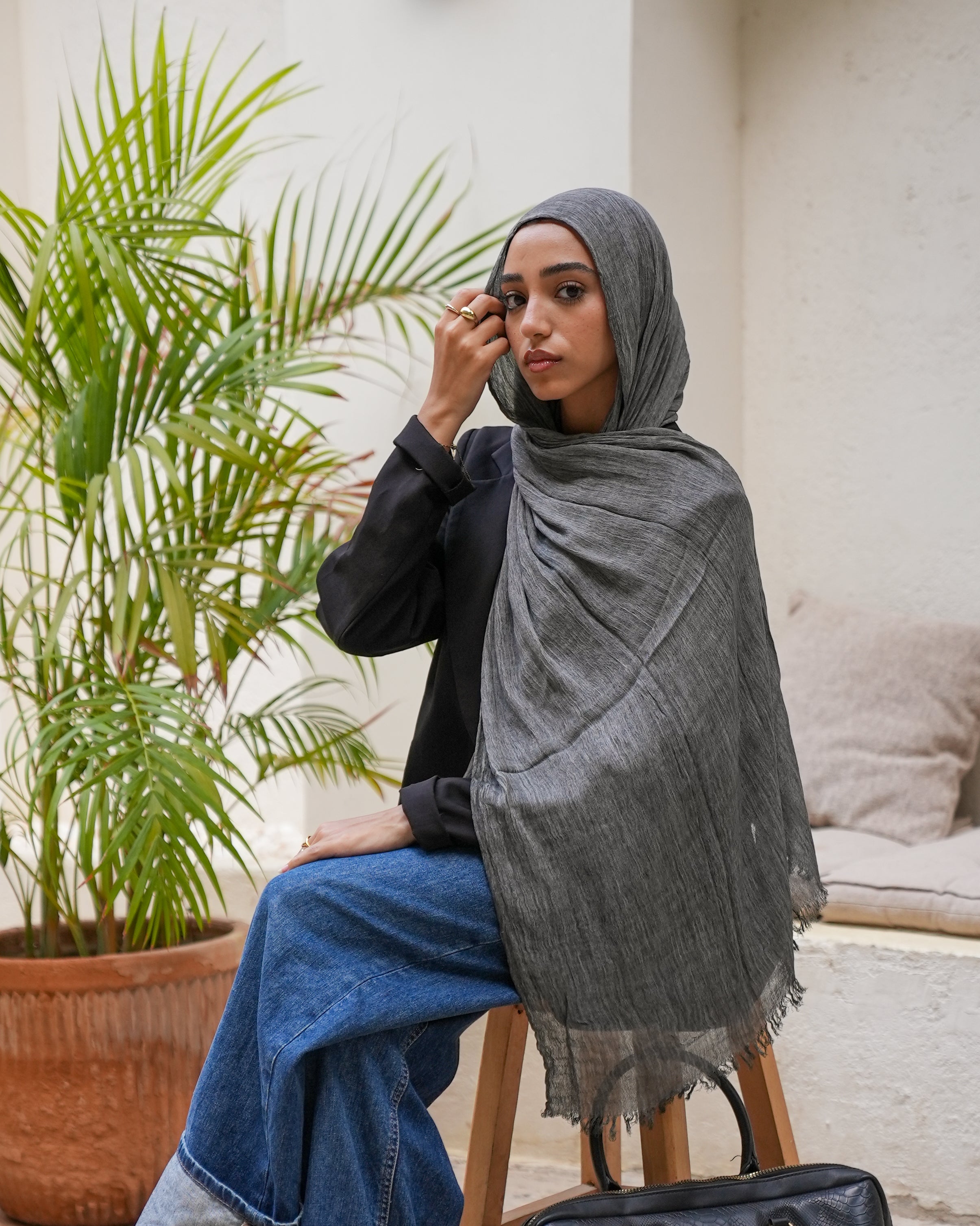 Ruffeld Cotton Dark Grey