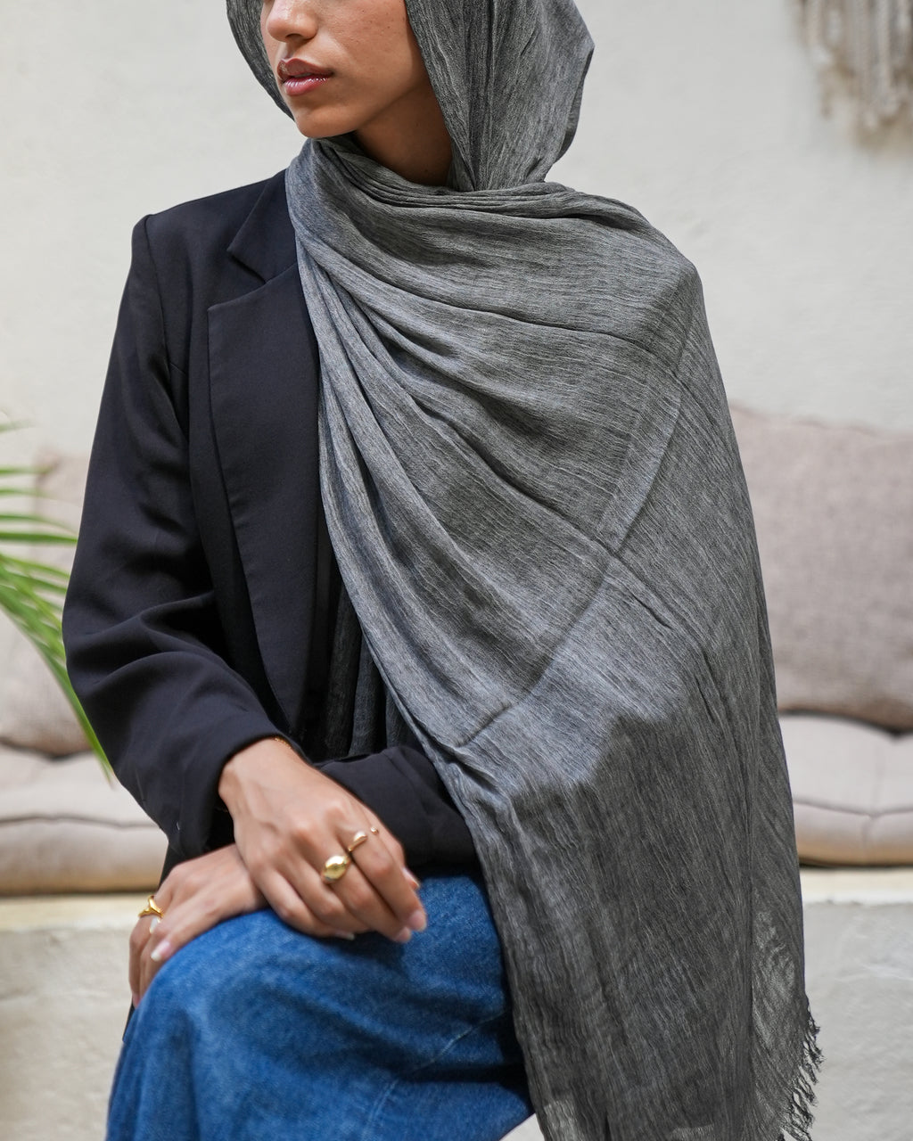 Ruffeld Cotton Dark Grey
